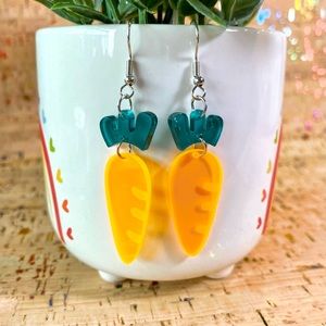 Acrylic Carrot Earrings